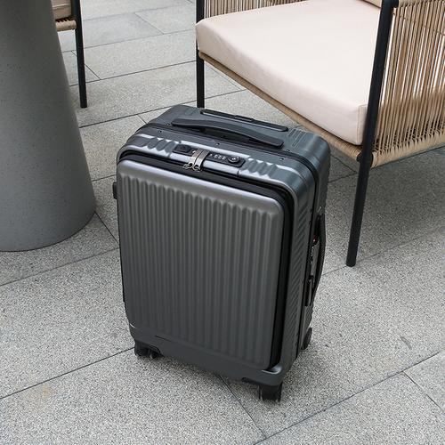 商务前置开口行李箱电脑登机旅行箱男女侧开拉杆箱皮箱20寸24寸26